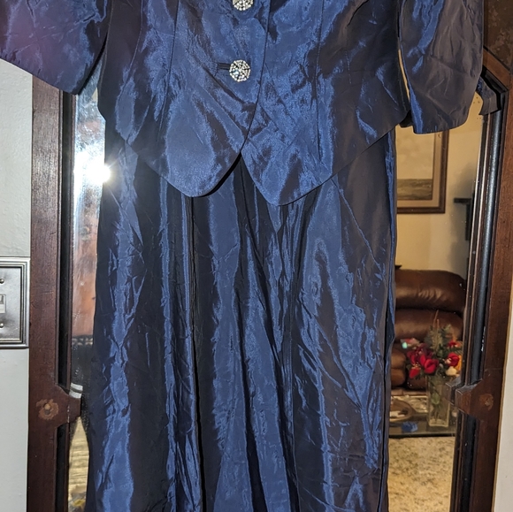 JS Collections size 10 navy skirt suit vintage. - Picture 9 of 16